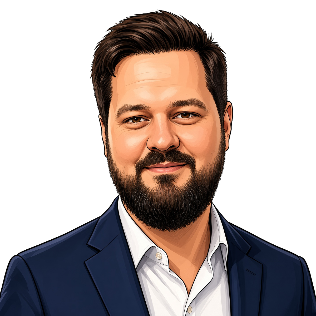 Gezeichnetes Porträt von Tobias Brantschen
